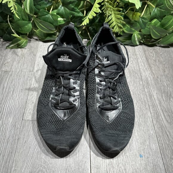 Nike Air Max Flyknit Racer TRIPLE BLACK ANTHRACITE Sneakers Men’s size 10.5 - Picture 2 of 11